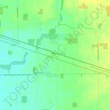 Carte topographique Carrollton, altitude, relief