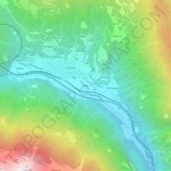 Carte topographique Riva, altitude, relief