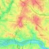 Carte topographique Tuckahoe, altitude, relief