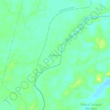 Carte topographique Benawa, altitude, relief