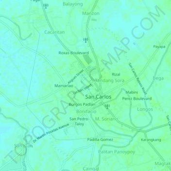 Carte topographique Lucban, altitude, relief