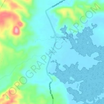 Carte topographique Datu, altitude, relief