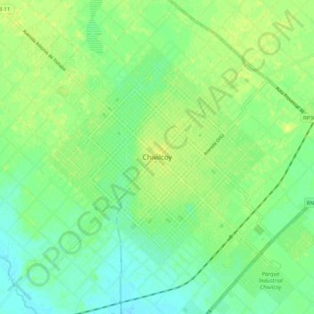Carte topographique Chivilcoy, altitude, relief