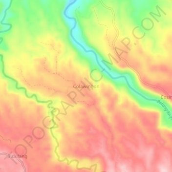 Carte topographique Colawingon, altitude, relief