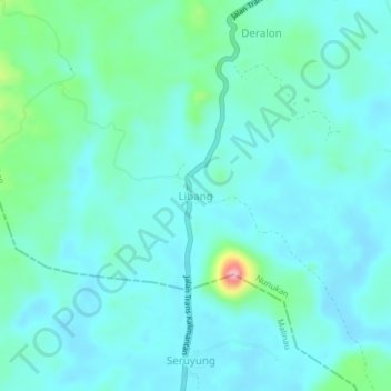 Carte topographique Libang, altitude, relief