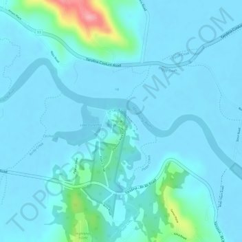 Carte topographique Dunethin Rock, altitude, relief