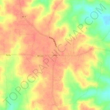 Carte topographique Lono, altitude, relief