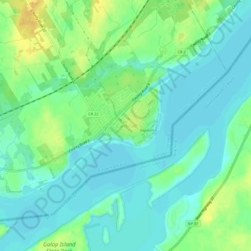 Carte topographique Cardinal, altitude, relief