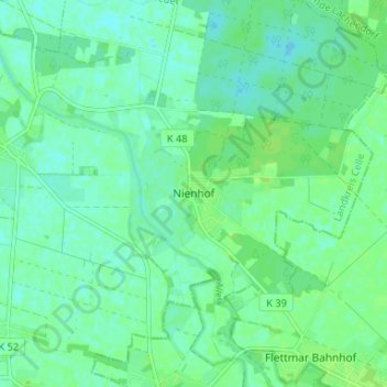 Carte topographique Nienhof, altitude, relief