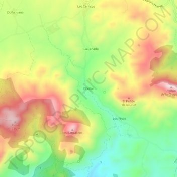 Carte topographique El Villar, altitude, relief