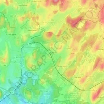 Carte topographique Höhenreute, altitude, relief