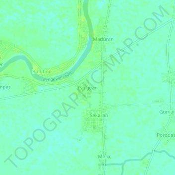 Carte topographique Pangean, altitude, relief