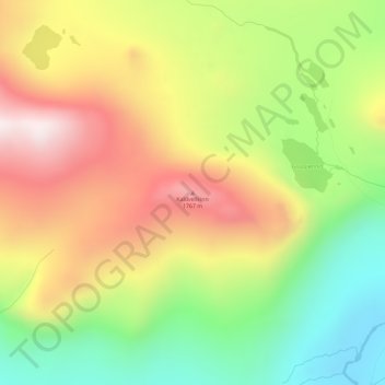 Carte topographique Kaldvellkinn, altitude, relief