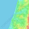Carte topographique Tel Aviv, altitude, relief