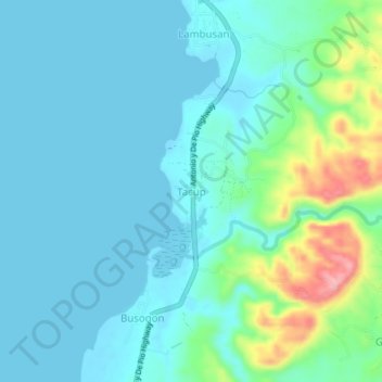 Carte topographique Tacup, altitude, relief