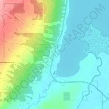 Carte topographique Chassell, altitude, relief