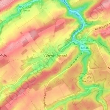 Carte topographique Vyle-et-Tharoul, altitude, relief