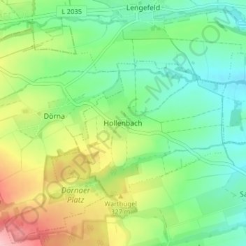 Carte topographique Hollenbach, altitude, relief