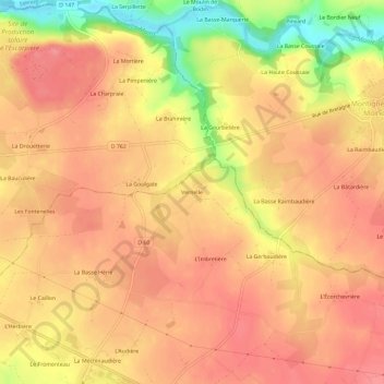 Carte topographique Vernelle, altitude, relief