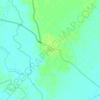 Carte topographique Khirpai, altitude, relief