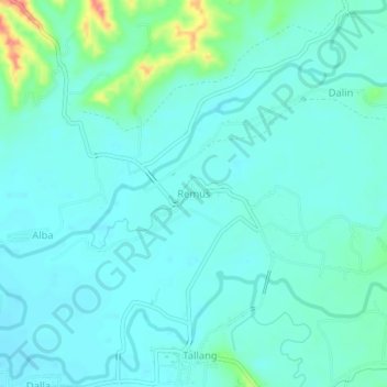 Carte topographique Remus, altitude, relief