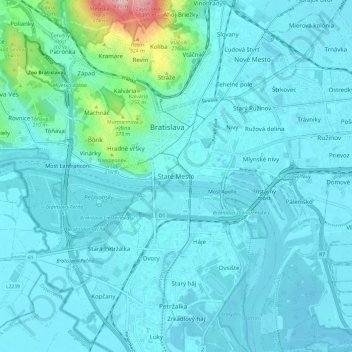 Carte topographique Old Town, altitude, relief