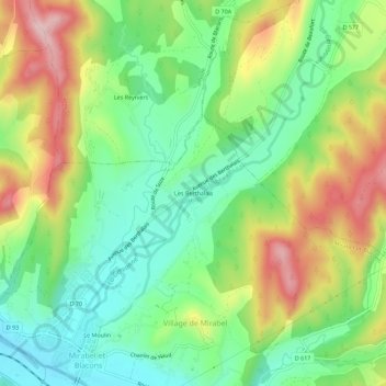 Carte topographique Les Berthalais, altitude, relief