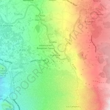 Carte topographique Cruz Chica, altitude, relief