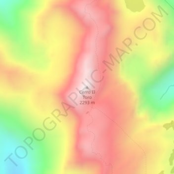 Carte topographique Cerro El Toro, altitude, relief