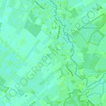 Carte topographique Den Westerhuis, altitude, relief