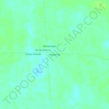 Carte topographique Monterrey, altitude, relief