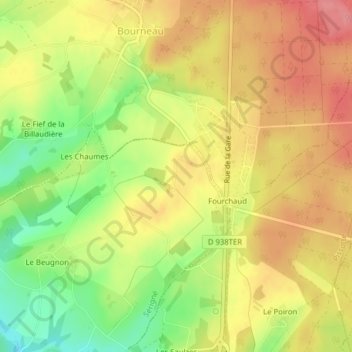 Carte topographique La Fromantine, altitude, relief