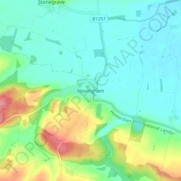 Carte topographique Hovingham, altitude, relief