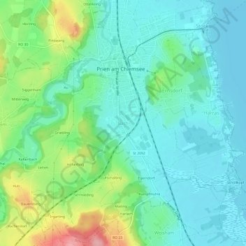 Carte topographique Bach, altitude, relief
