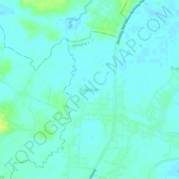 Carte topographique Sukosari, altitude, relief