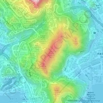 Carte topographique Black Hill, altitude, relief