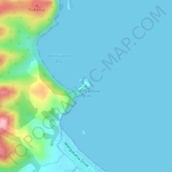 Carte topographique Whangapoua, altitude, relief