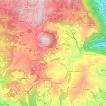 Carte topographique Valle, altitude, relief