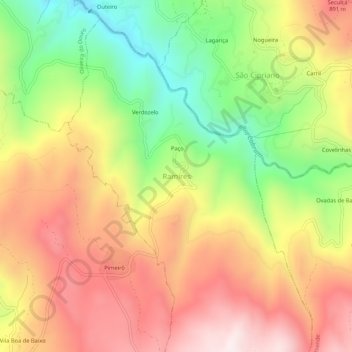 Carte topographique Ramires, altitude, relief