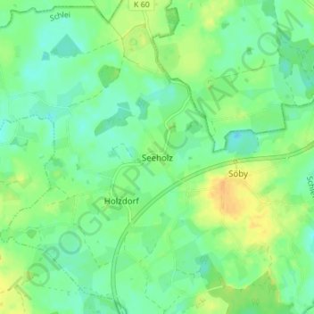 Carte topographique Seeholz, altitude, relief