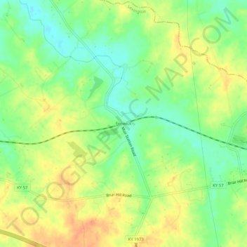 Carte topographique Fenwick, altitude, relief