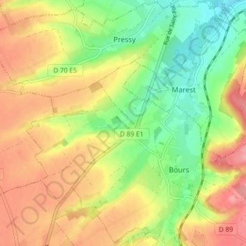 Carte topographique Noyelles, altitude, relief