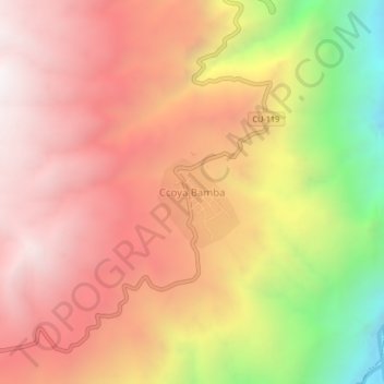 Carte topographique Ccoya Bamba, altitude, relief