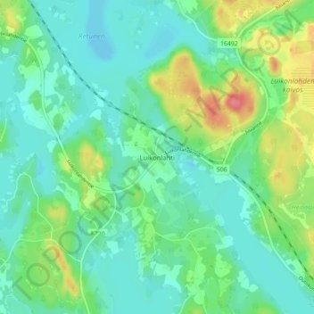 Carte topographique Luikonlahti, altitude, relief