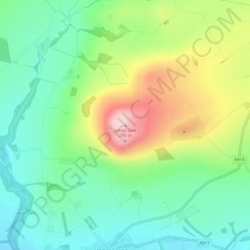 Carte topographique Largo Law, altitude, relief