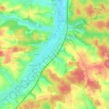Carte topographique Grafing, altitude, relief