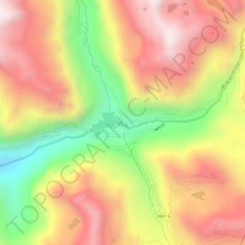 Carte topographique 坦塘, altitude, relief