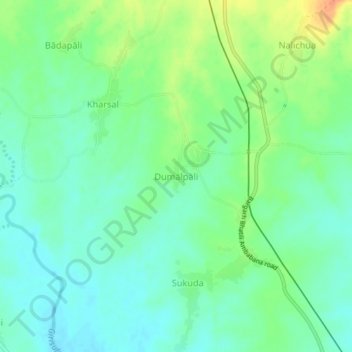 Carte topographique Dumalpali, altitude, relief