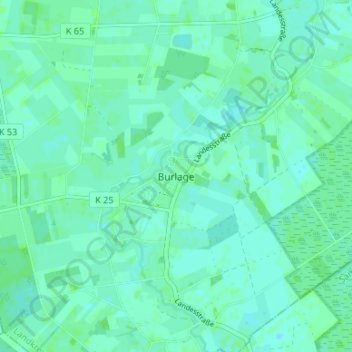 Carte topographique Burlage, altitude, relief
