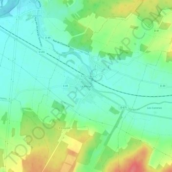 Carte topographique Le Village, altitude, relief